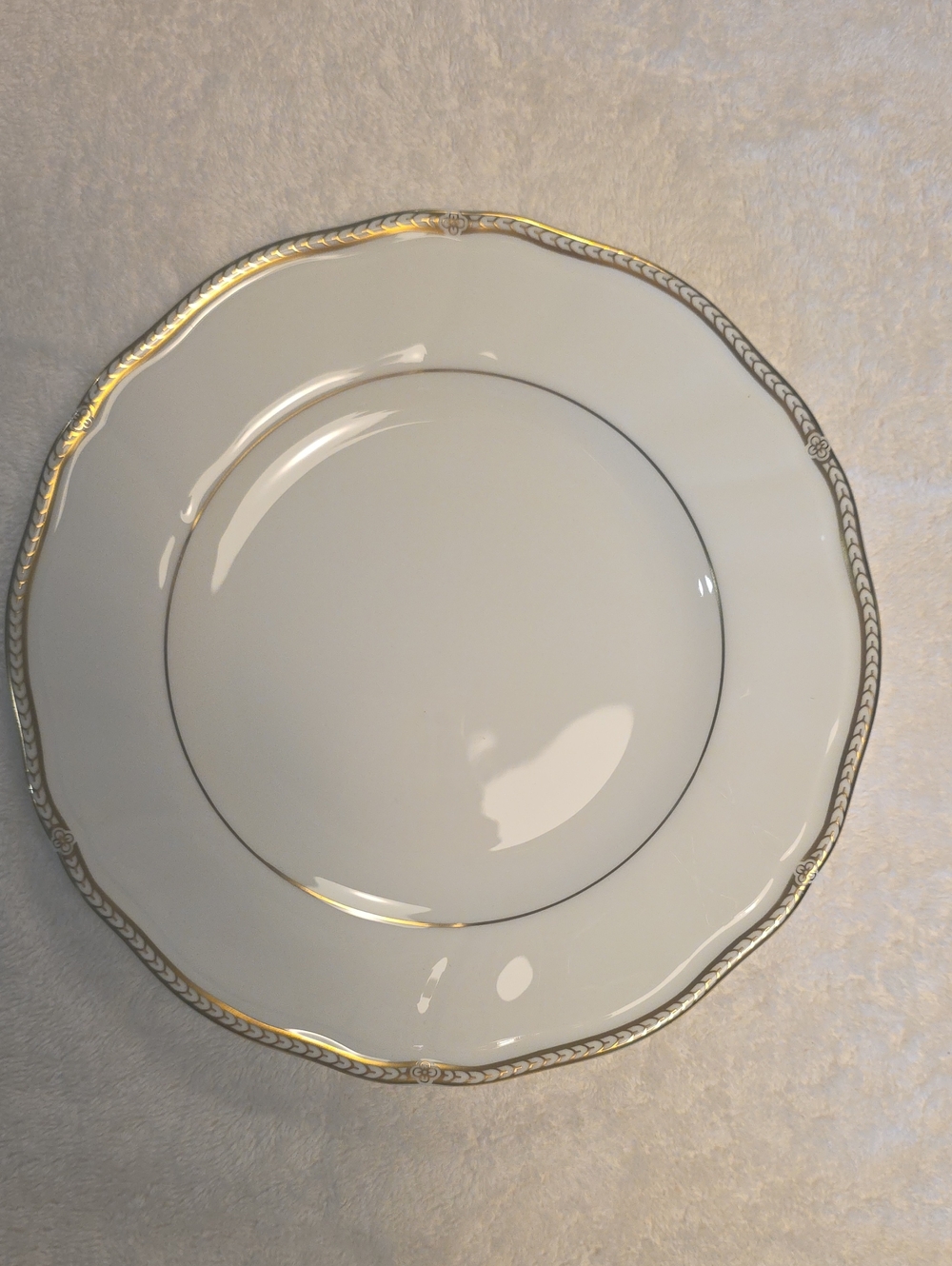 Wedgwood Bone China Gold-Trim White Porcelain Salad Plate 2 Available
